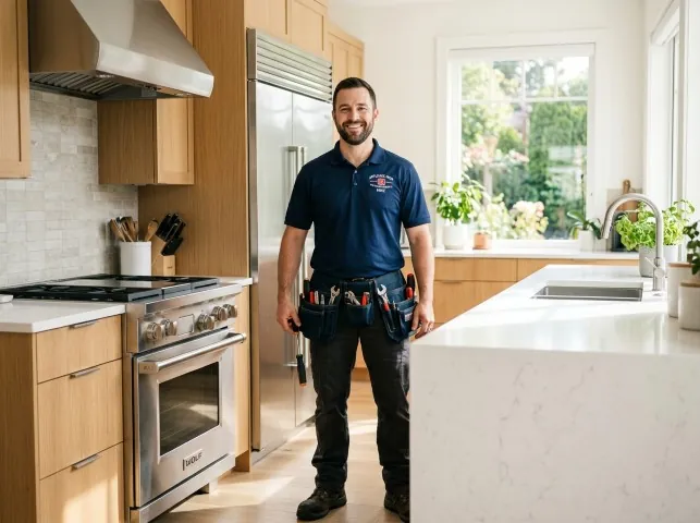 Appliance Repair Hero technician after an appliance repair in a New York home
